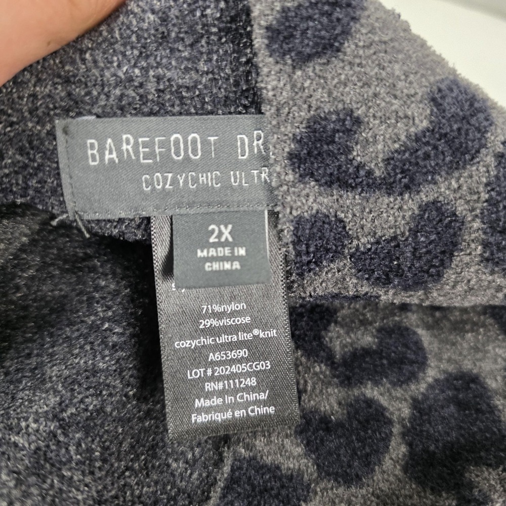 Barefoot Dreams Gray Leopard Print Open Cardigan - Picture 6 of 14